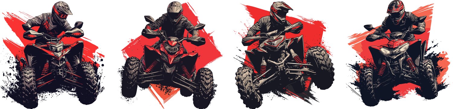 Quad Bike Racer in Action Vector Image