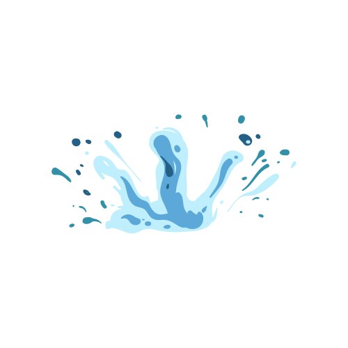Water splash falling motion drawing isolated Vector Image