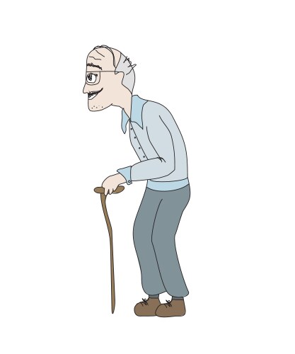 old man on a white background vector image