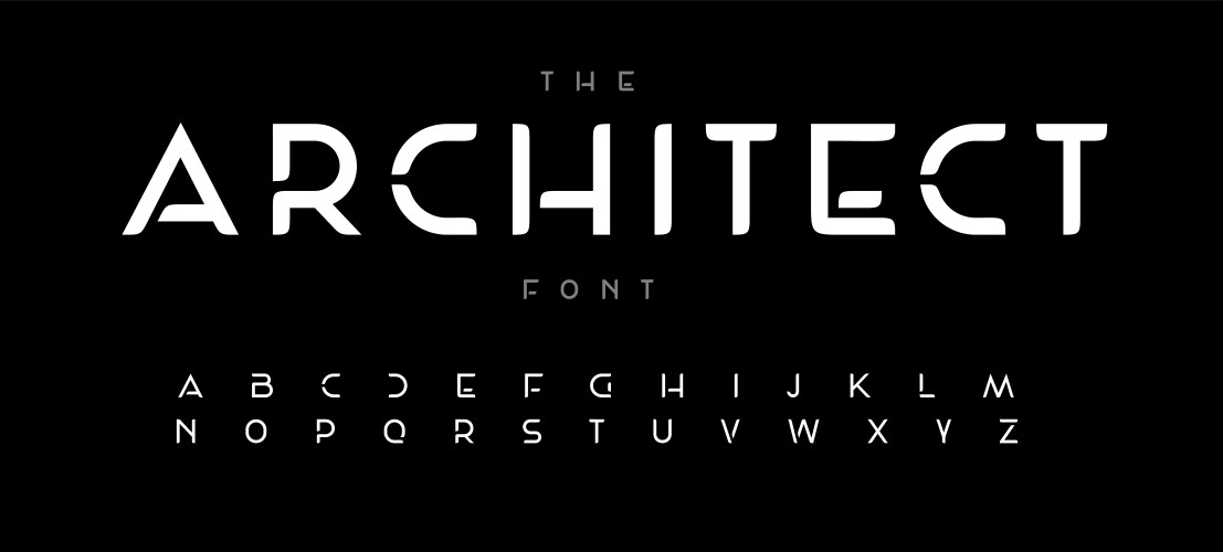 Bold futuristic font alphabet letters modern vector image