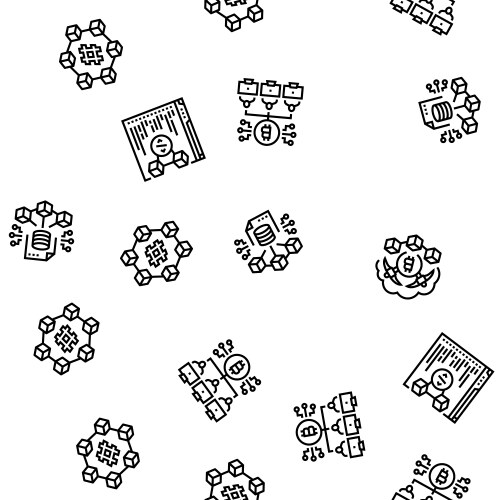 Cryptocurrency mining blockchain seamless pattern vector image