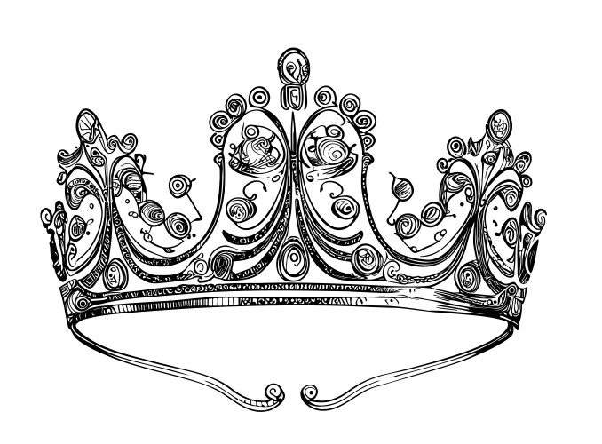 Tiara royal hand drawn sketch in doodle style Vector Image