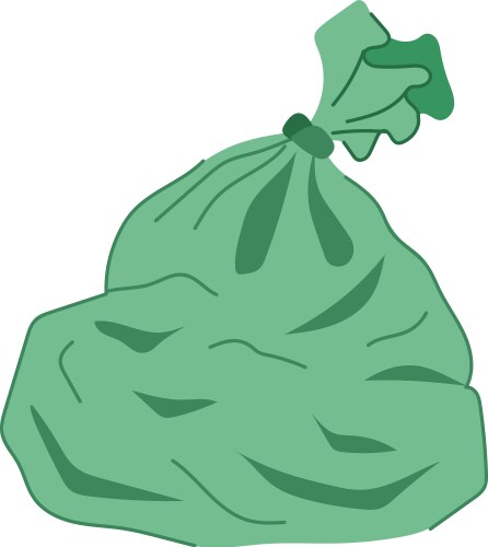 bin trash bag cartoon vector image