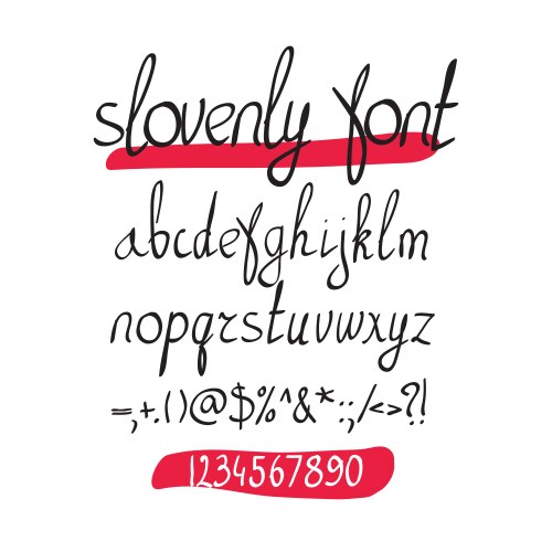 handwritten brush alphabet on white background vector