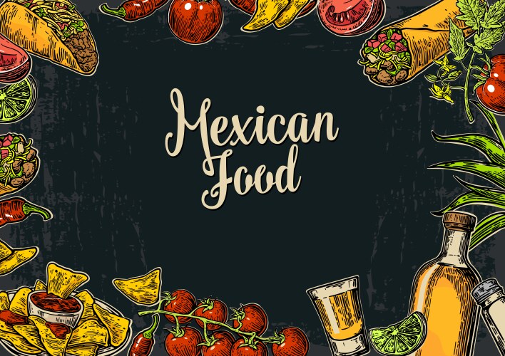 mexican traditional food restaurant menu template vector