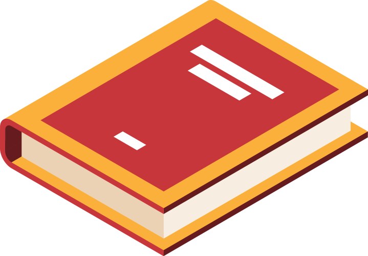 Pink book isometric icon Royalty Free Vector Image