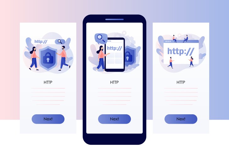 Hypertext transfer protocol concept http data web vector image