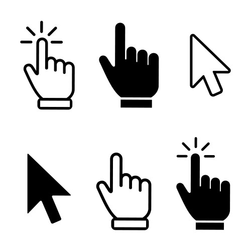 Click cursor icons computer cursor icon set mouse vector image