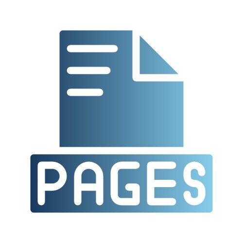 Pages document file text icons with gradient vector image