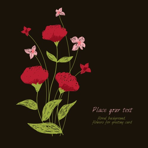 red flowers vector image