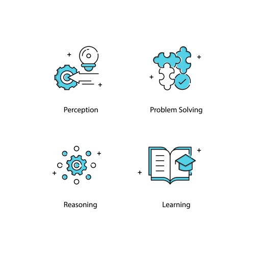 Ai development and computational models icons vector image