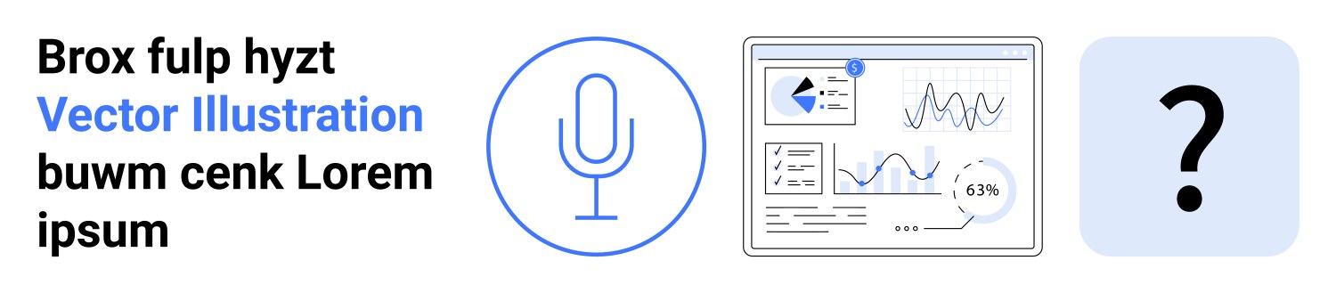 Voice recognition and data analysis dashboard vector image