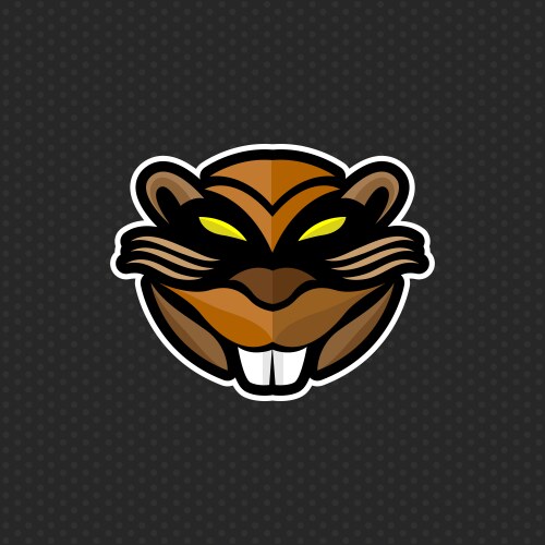Beaver Head Icon - Logo Template Vector Image