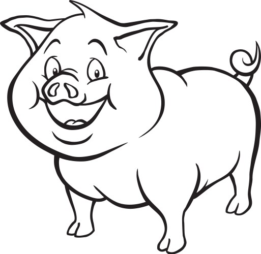 Cute Cartoon Pig Illustration Vector Image