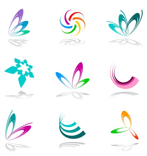 Abstract leaf logo icon template Royalty Free Vector Image