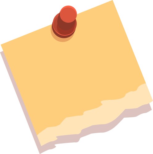 Blank ripped paper attached with tape to white Vector Image