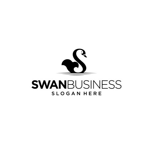 Elegant Black Swan Logo - Letter S Vector Image