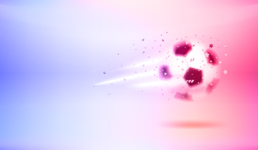 Neon Soccer Ball - 3D Glowing Sports Banner Vector Image