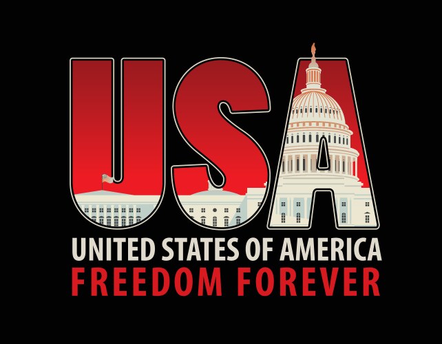 USA Capitol Building Banner Vector Image