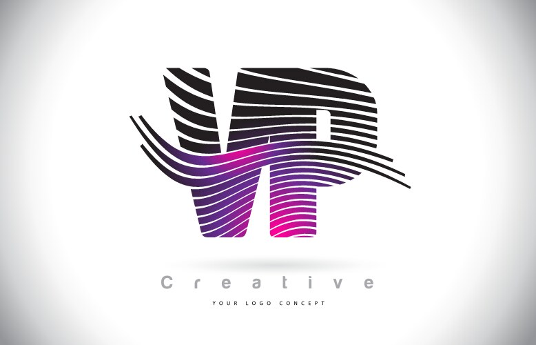 Vp v p zebra texture letter logo design Vector Image