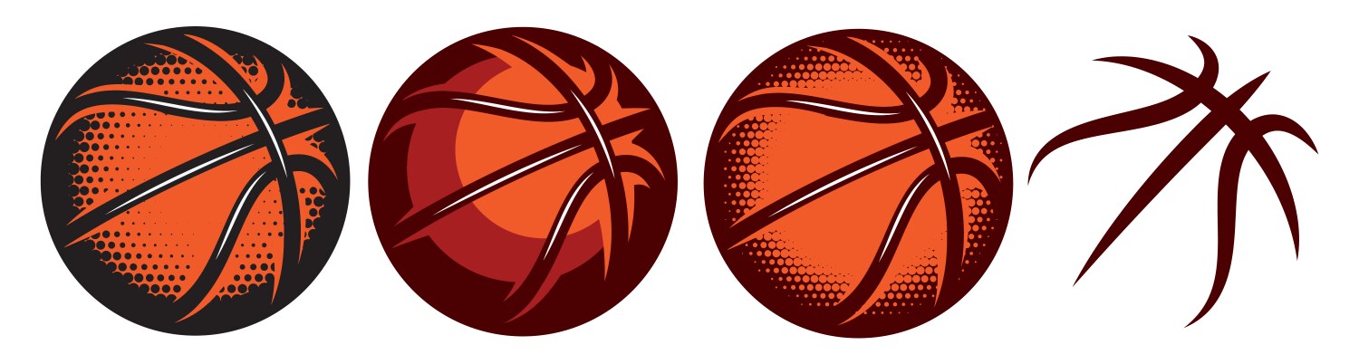 Basketball Set - Diverse Styles Vector Image