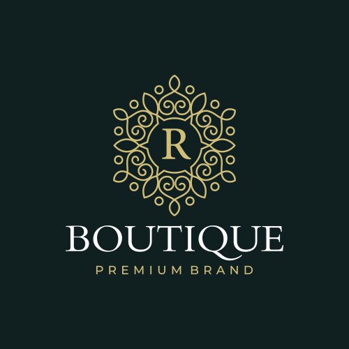 Luxury boutique logo template Vector Image