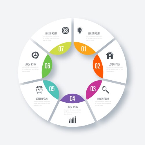 Circle chart infographic template with 11 options Vector Image