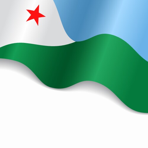 Djibouti flag wavy abstract background vector image