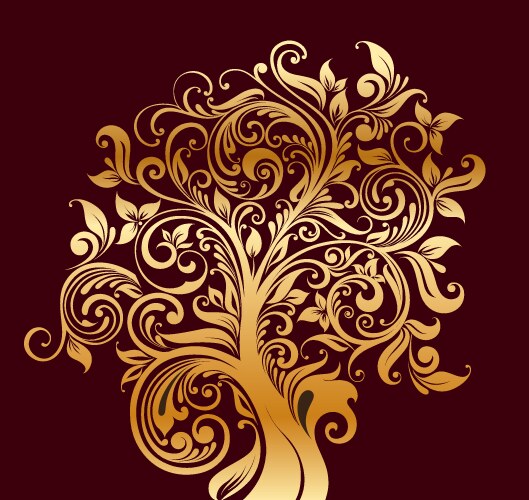 Christmas card luxury gold and black pine tree Vector Image