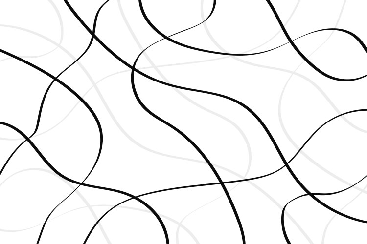 abstract black grunge brush wavy line style vector image