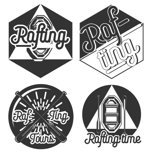 Rafting Emblems & Badges Vector Image