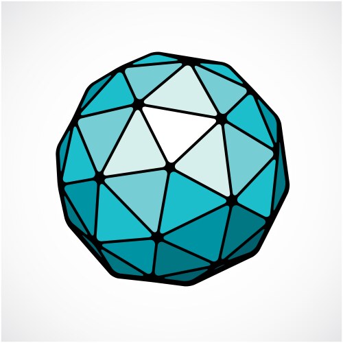 3d digital spherical object made using triangular vector image