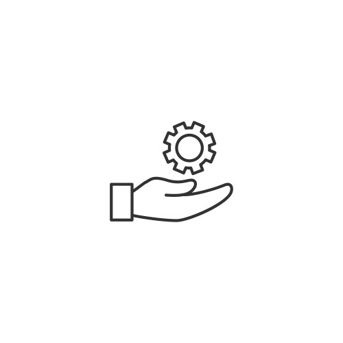 Technical support manual tool line icon help data vector image