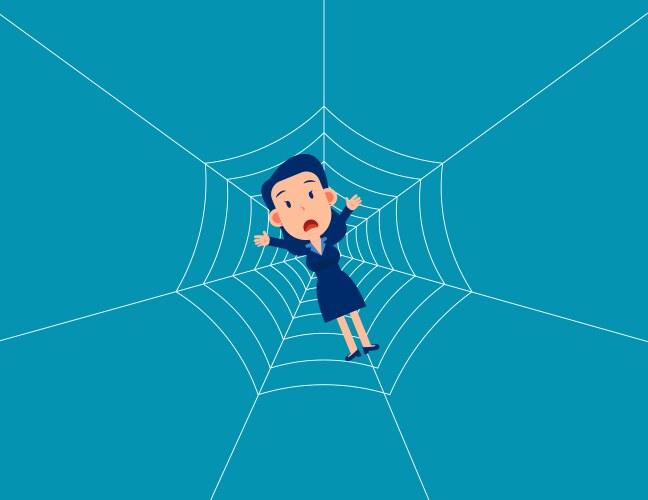 man trap spider web business fall vector