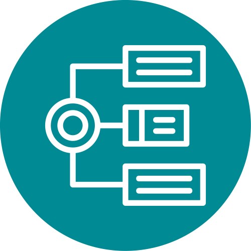 Algorithm line circle style icon design vector image