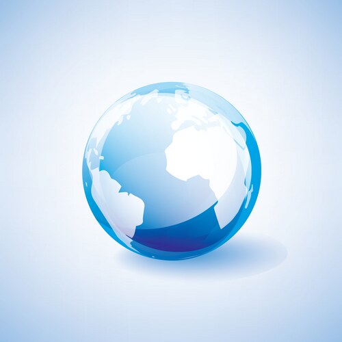 Globe in blue color Royalty Free Vector Image - VectorStock