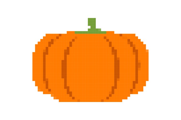 Pixel pumpkin pixilated for icon Vector Image