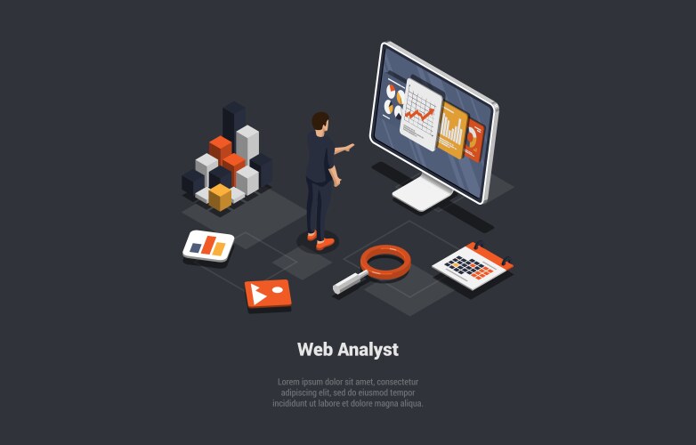 Concept of testing data analysis debugging vector image