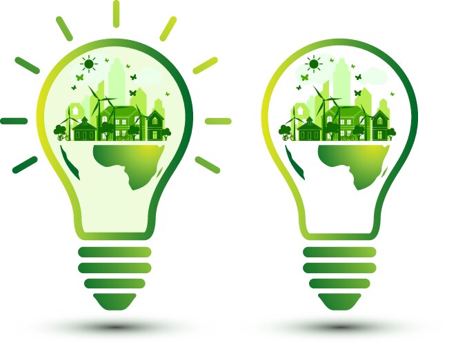 Green city Royalty Free Vector Image - VectorStock
