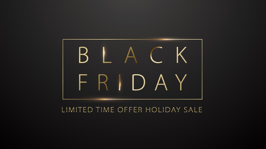 black friday sale simple luxury banner laconic vector image vector image