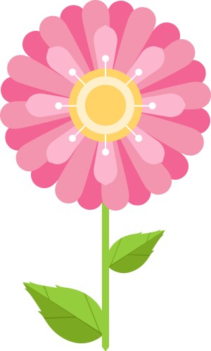 cute funny pink flower tall field plant vector image