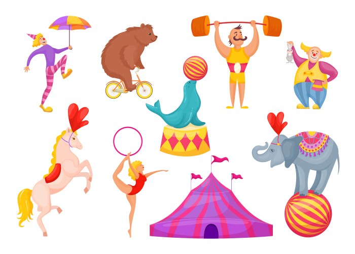 Circus animals Royalty Free Vector Image - VectorStock