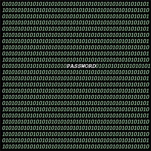 Binary code and password text on black vector image