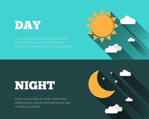 Celestial Day & Night Sky Banners Vector Image