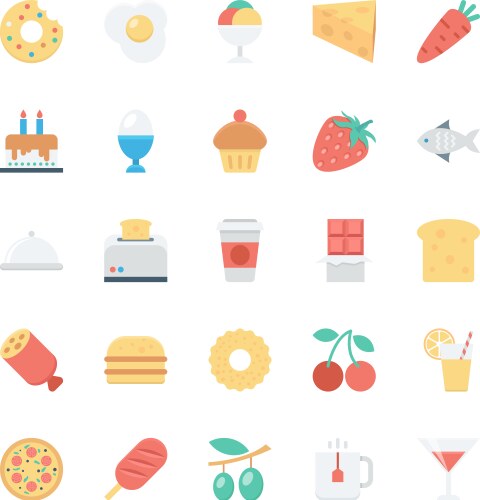 Food colored icons 1 Vector Image