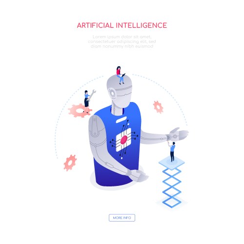 Artificial intelligence - flat design style Vector Image