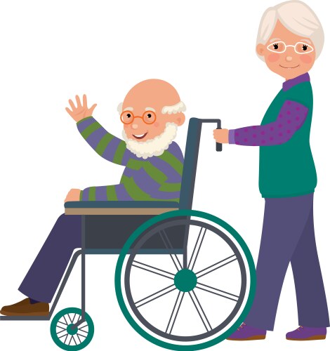 Happy old couple Royalty Free Vector Image - VectorStock