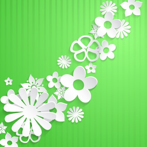 Paper flowers with ring Royalty Free Vector Image