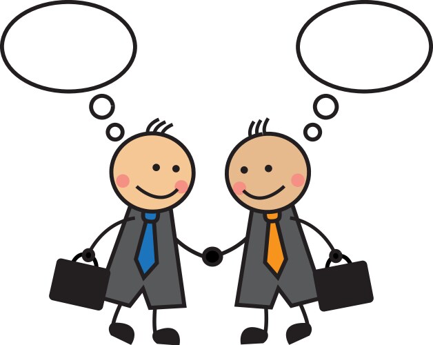 Cartoon businessmen shaking hands Vector Image