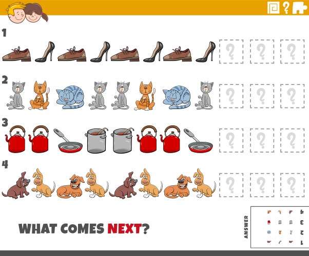 Fill pattern educational game for children Vector Image